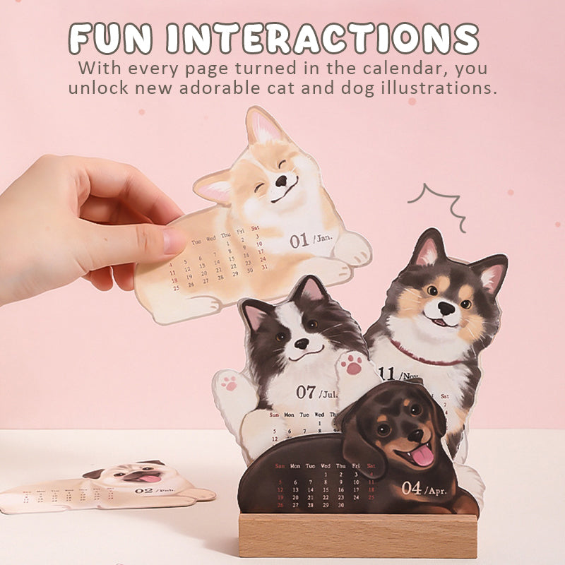 📅🐾 3D-bordkalender med katter og hunder – et år fullt av søthet på skrivebordet ditt! ✨😻🐶