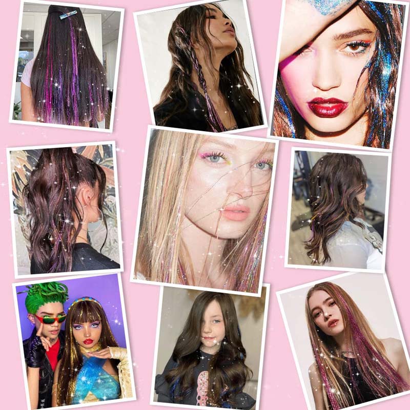 🔥KJØP 1 FÅ 1 GRATIS（24 stykker）✨ [Instant Sparkle] 12-delers clip-in hårforlengelser med glitter | Skinner på få sekunder! 🦄💖