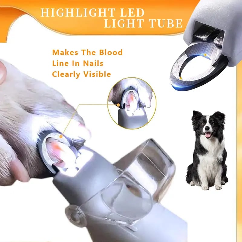 🐾✨ LED-negleklipper for kjæledyr med 5X forstørrelsesglass – sikker og smertefri klipping for katter og hunder! ✨✂️