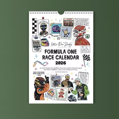 🏎️📅 F1 Scrapbook Race Calendar 2026 – Begrenset opplag av veggkalender for motorsportentusiaster! ✨🏁