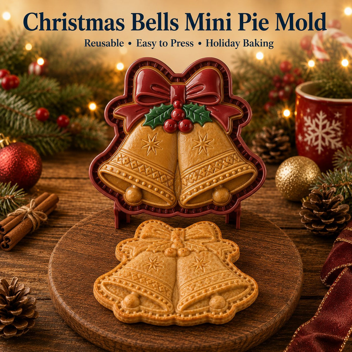 🎄16-delers samling med designede mini-paiformer til jul | Gjenbrukbare, pregede former for å lage detaljerte paier med motiv av julenissen, snømann, reinsdyr, juletre og andre julemotiver 🥧✨