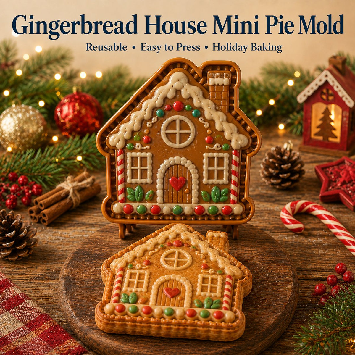 🎄16-delers samling med designede mini-paiformer til jul | Gjenbrukbare, pregede former for å lage detaljerte paier med motiv av julenissen, snømann, reinsdyr, juletre og andre julemotiver 🥧✨