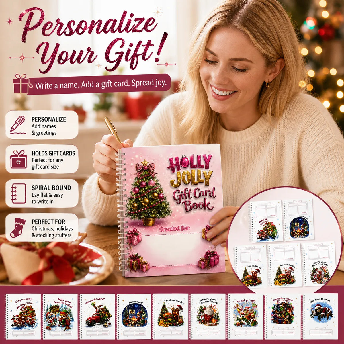 🔥🎁70 % RABATT!!! – Klar for julen! 🎅 Julekorthefte – 👍 DIY-hefte med spiralrygg til julekort