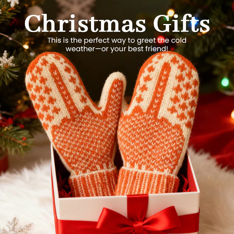 🔥SISTE DAG 49 % RABATT – 🎅🧤✨ Nordiske strikkede hansker med skjult pixel-langfinger – retrostil og rebellisk humor! ✨❄️