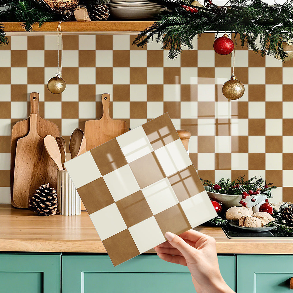 🏠Kökskakelklistermärken – rutmönster, DIY-dekoration för hemrenovering