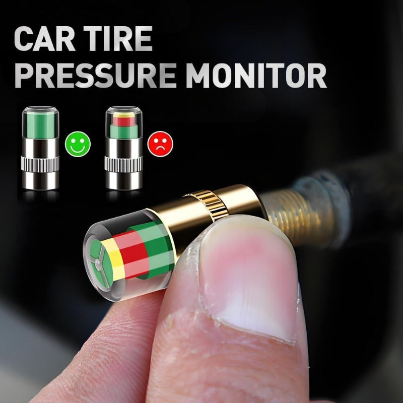 🚗🔧 3-fargede dekktrykkhetter – visuelle varselventilhetter for biler, sykler og motorsykler! ✨📊