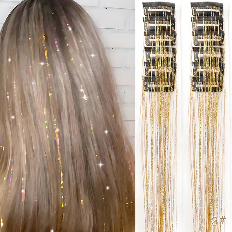 🔥KJØP 1 FÅ 1 GRATIS（24 stykker）✨ [Instant Sparkle] 12-delers clip-in hårforlengelser med glitter | Skinner på få sekunder! 🦄💖