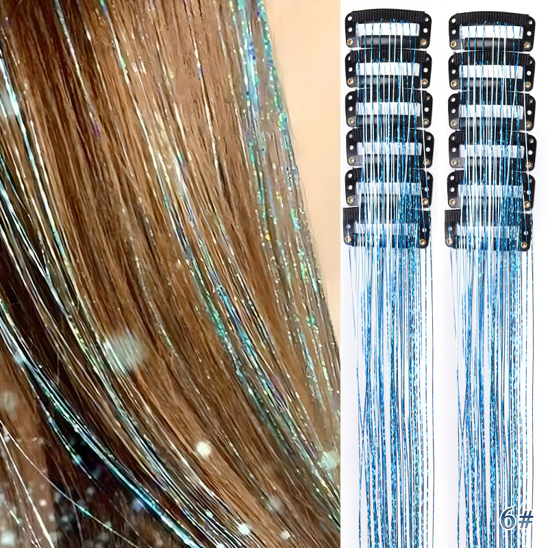 🔥KJØP 1 FÅ 1 GRATIS（24 stykker）✨ [Instant Sparkle] 12-delers clip-in hårforlengelser med glitter | Skinner på få sekunder! 🦄💖