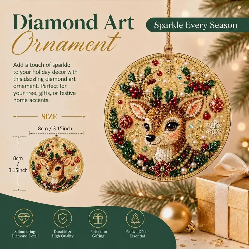🎄🎅Juleperle diamantmaling DIY-sett - 6 festlige mønstre, 3D glitrende dekorasjoner💕
