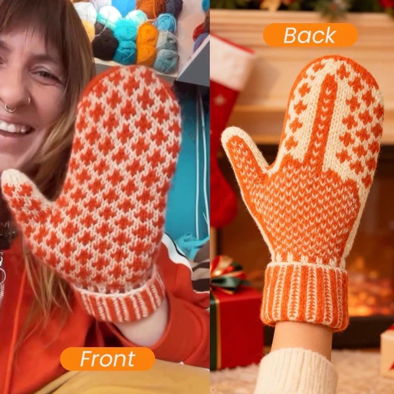 🔥SISTE DAG 49 % RABATT – 🎅🧤✨ Nordiske strikkede hansker med skjult pixel-langfinger – retrostil og rebellisk humor! ✨❄️