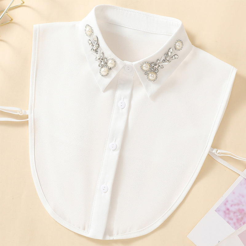 ✨👗 Diamant- og perleimitasjonskrage – avtakbar, glitrende krage til gensere og kjoler! ✨💎