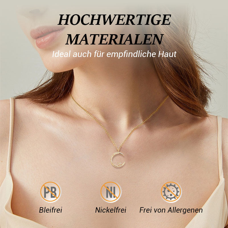 ⌛ Bare 3 dager igjen – 50 % rabatt på alt! ⏰Glitrende måne- og stjernehalskjede🌙