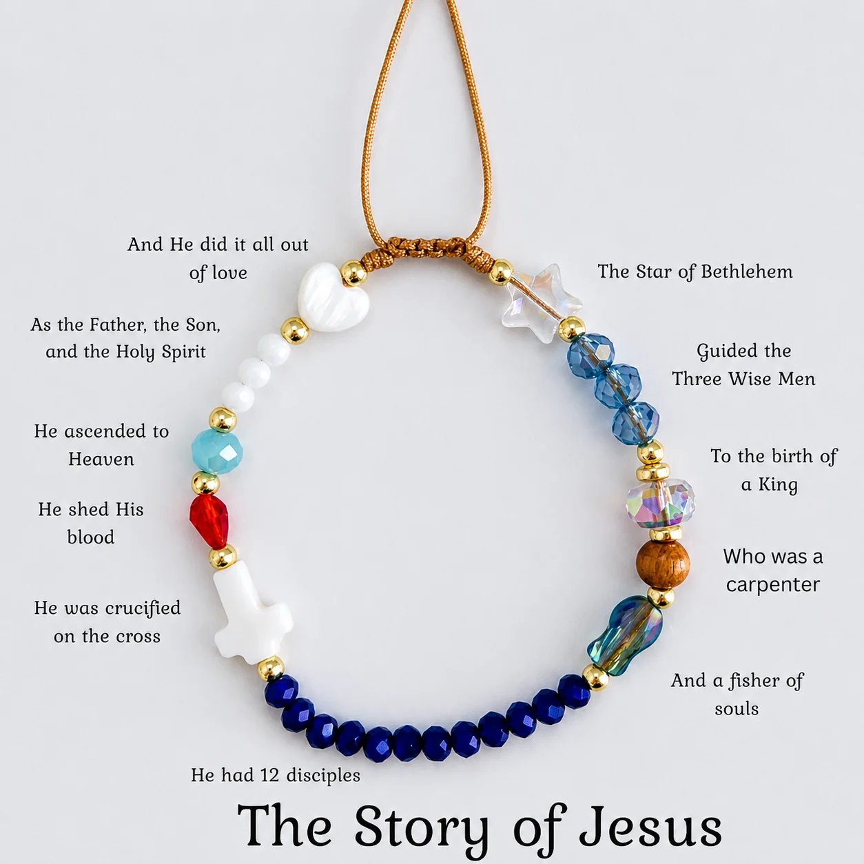 ✝️🙏Håndlaget «Jesus-armbånd» med en historie