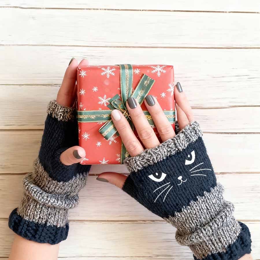 🐱✨Sjarmerende kattevotter: Din beste vinterkompanjong for hverdagen og eventyr!✨🧤