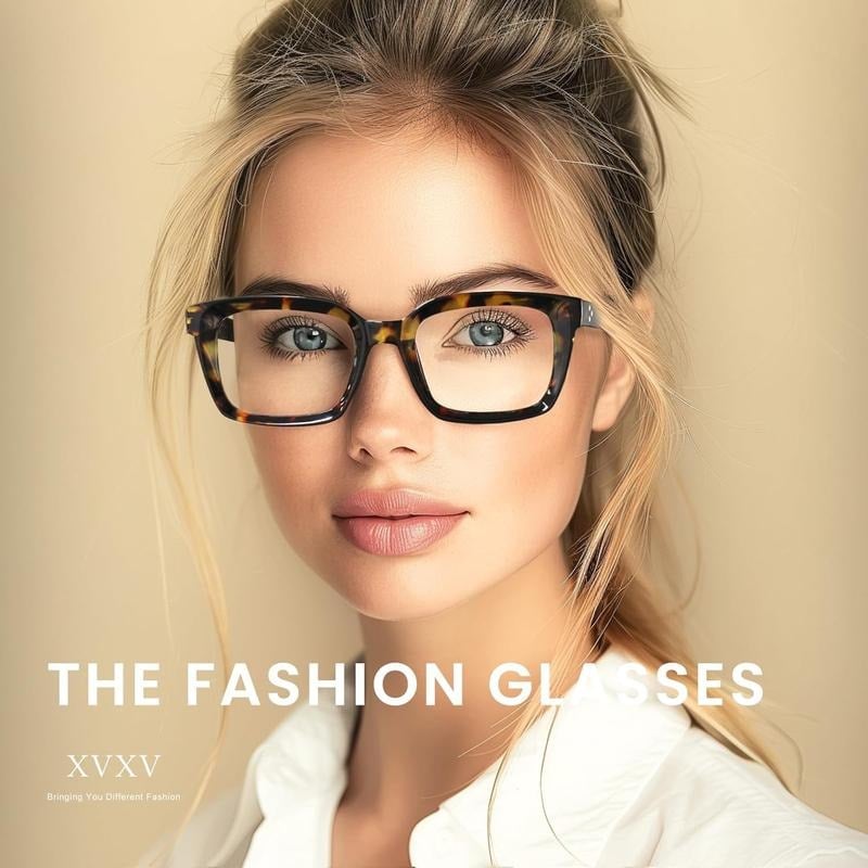 🔥Spesialtilbud – ✨👓Lesebriller i skilpaddeskjell – Oversized, firkantede briller med blått lysfilter