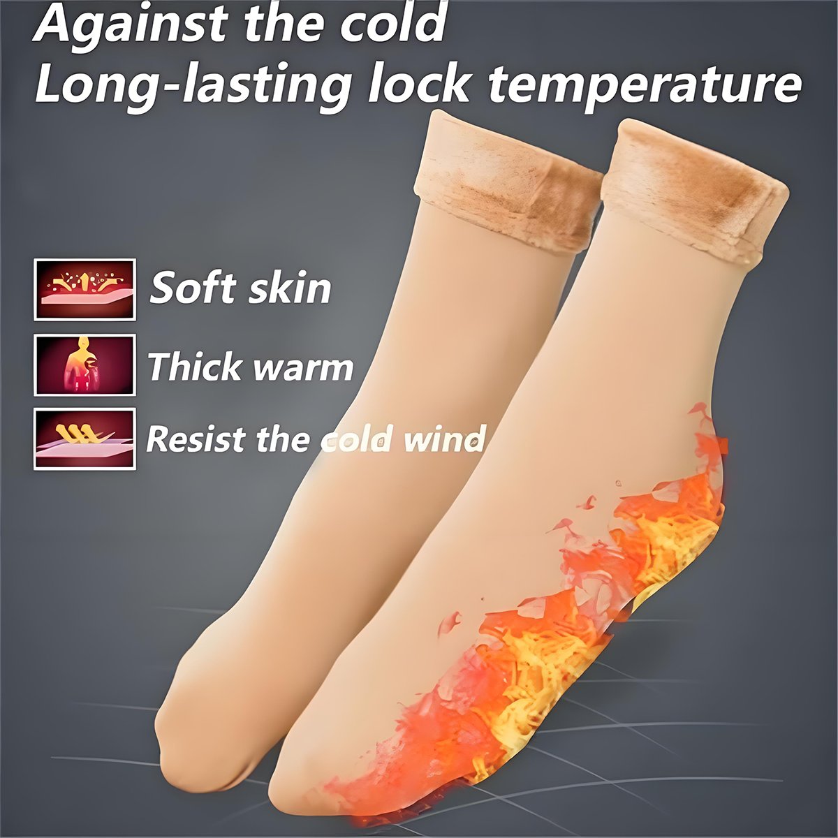 🧦✨ 5-pakk fleecefôrede vintersokker – selvoppvarmende, ekstra tykke og pustende for menn og kvinner! ✨🔥