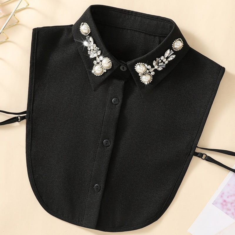 ✨👗 Diamant- og perleimitasjonskrage – avtakbar, glitrende krage til gensere og kjoler! ✨💎
