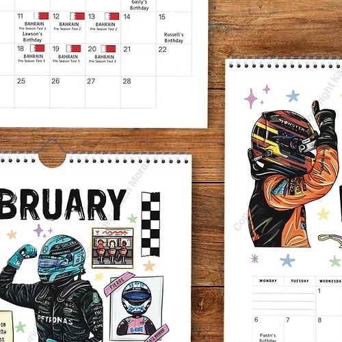 🏎️📅 F1 Scrapbook Race Calendar 2026 – Begrenset opplag av veggkalender for motorsportentusiaster! ✨🏁