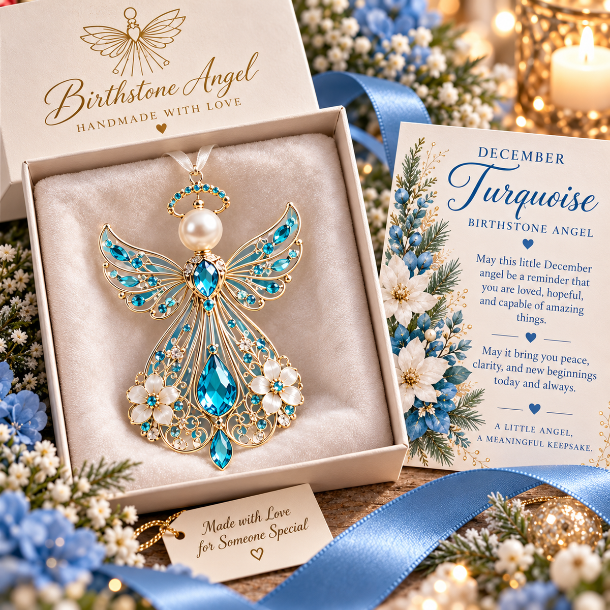 🕊️ Julepynt med fødselsmånedens skytsengel – Ikke bare en engel. Deres egen engel ✨💎