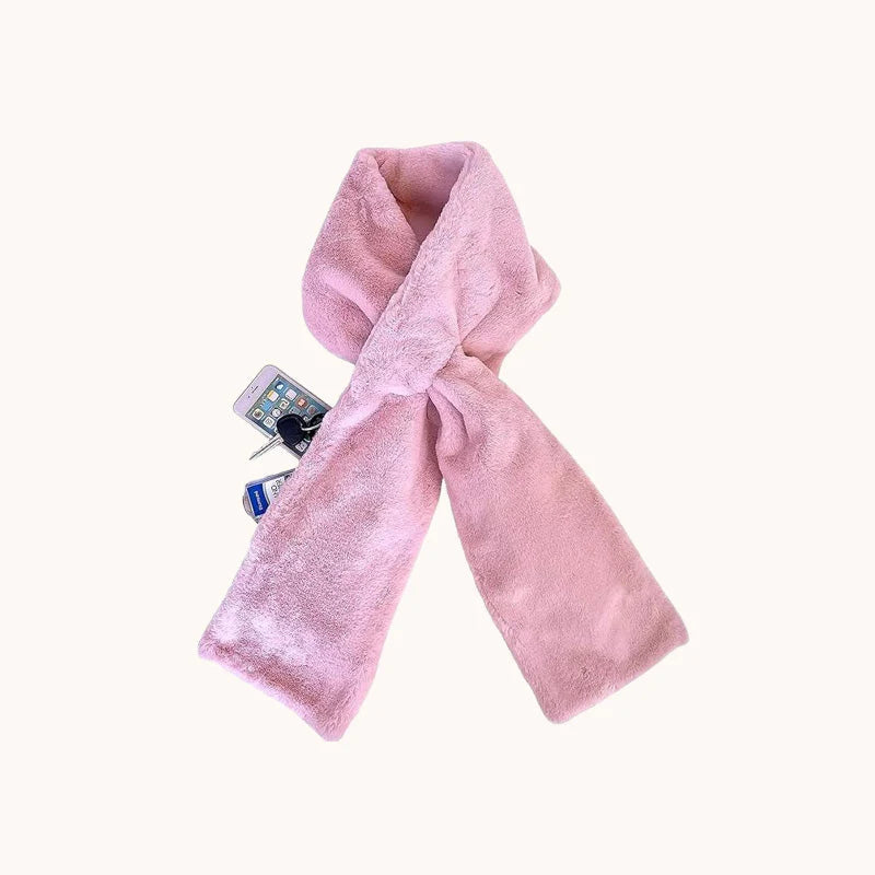 🧣✨ Hemmelig lommeskjerf – skjult glidelås i halsen til telefon, kort og nøkler! ✨📱