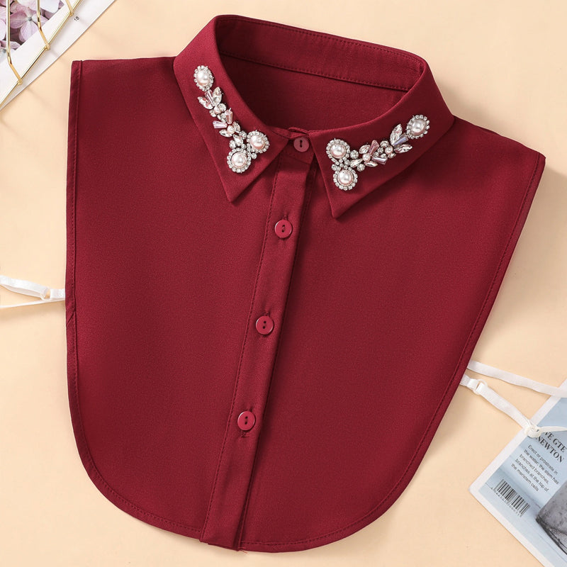 ✨👗 Diamant- og perleimitasjonskrage – avtakbar, glitrende krage til gensere og kjoler! ✨💎