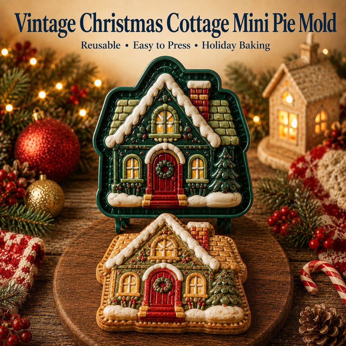 🎄16-delers samling med designede mini-paiformer til jul | Gjenbrukbare, pregede former for å lage detaljerte paier med motiv av julenissen, snømann, reinsdyr, juletre og andre julemotiver 🥧✨