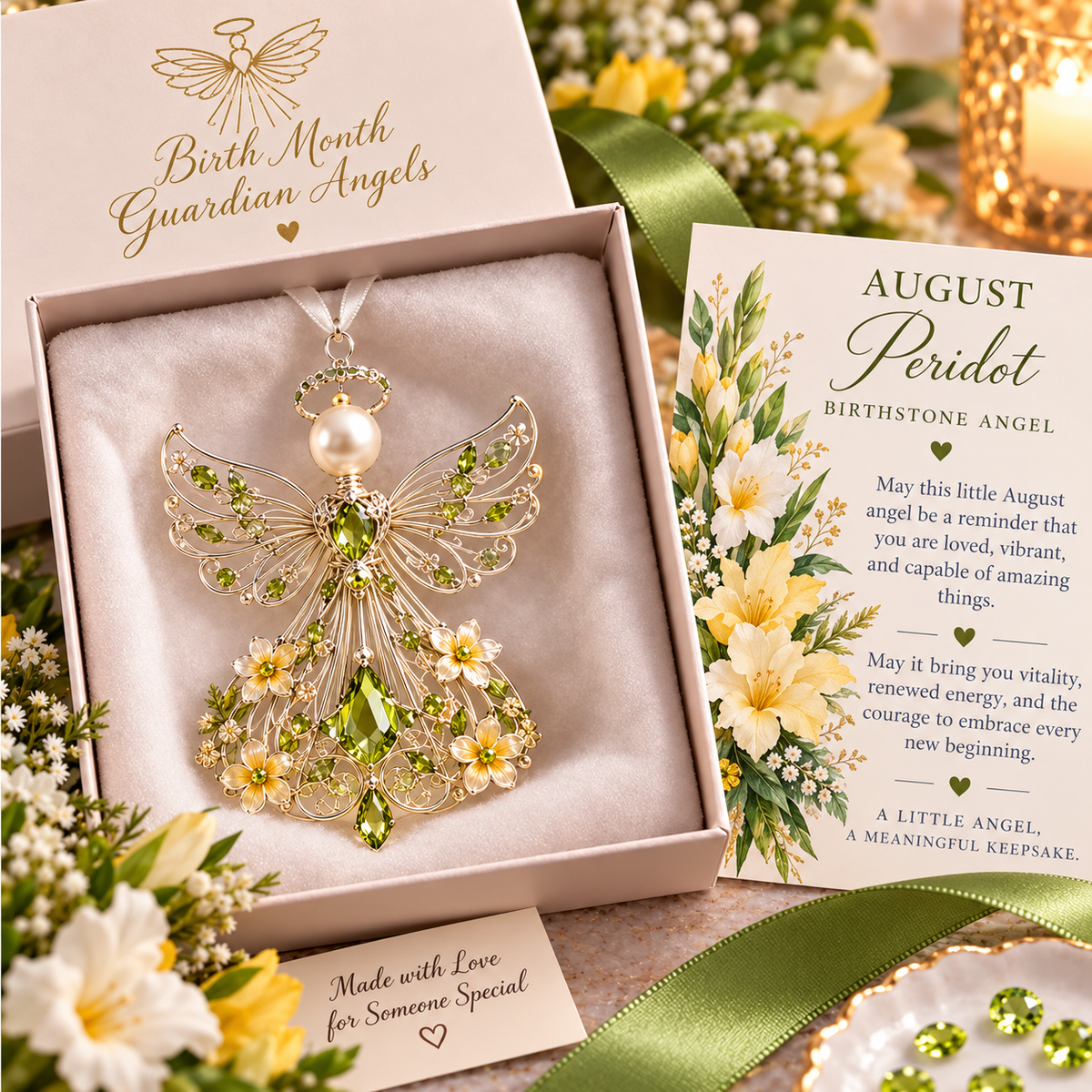 🕊️ Julepynt med fødselsmånedens skytsengel – Ikke bare en engel. Deres egen engel ✨💎