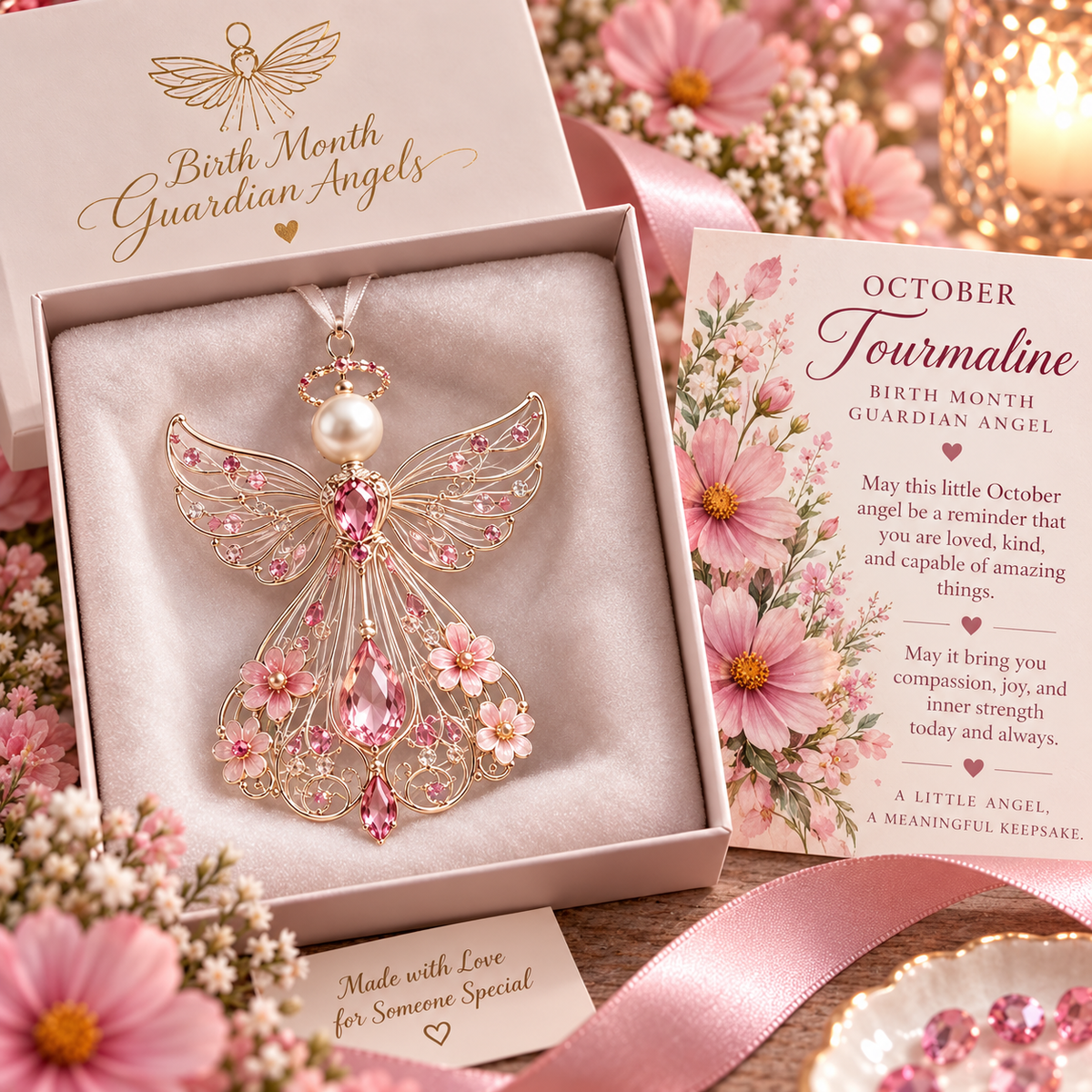 🕊️ Julepynt med fødselsmånedens skytsengel – Ikke bare en engel. Deres egen engel ✨💎