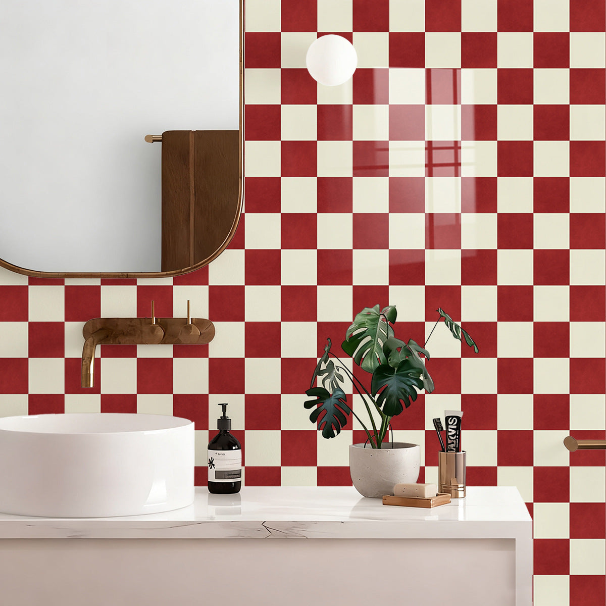 🏠Kökskakelklistermärken – rutmönster, DIY-dekoration för hemrenovering