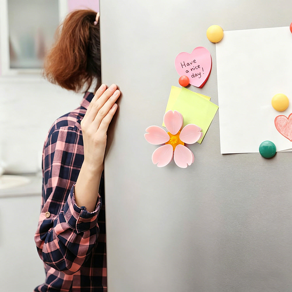 🖌Magnetiske chipklemmer i form av kirsebærblomster og lotusblomster, dekorative kjøleskapsmagneter