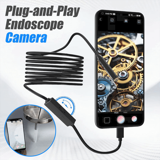 🔎Plug-and-Play-endoskopkamera – Kompatibelt med Android, iPhone og iPad for direkte tilkobling