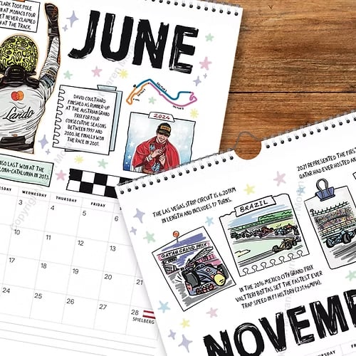 🏎️📅 F1 Scrapbook Race Calendar 2026 – Begrenset opplag av veggkalender for motorsportentusiaster! ✨🏁