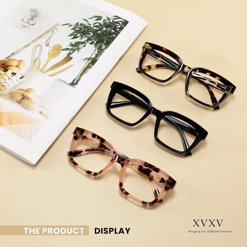 🔥Spesialtilbud – ✨👓Lesebriller i skilpaddeskjell – Oversized, firkantede briller med blått lysfilter