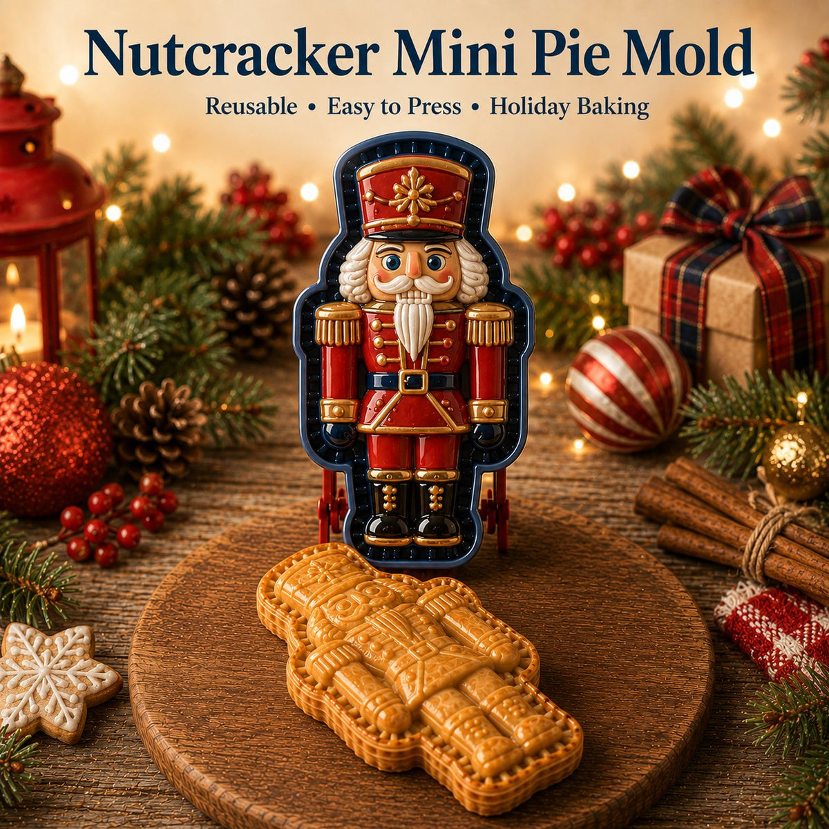 🎄16-delers samling med designede mini-paiformer til jul | Gjenbrukbare, pregede former for å lage detaljerte paier med motiv av julenissen, snømann, reinsdyr, juletre og andre julemotiver 🥧✨