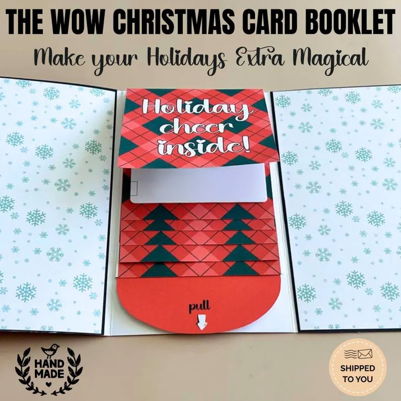 🎅✨Håndlaget julegavebok med vannfall♻️Gratis PDF inkludert!