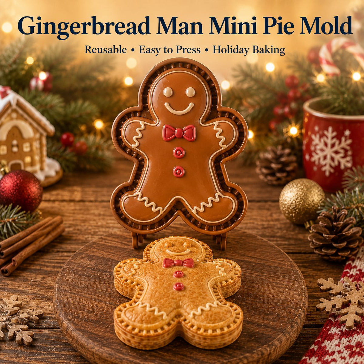 🎄16-delers samling med designede mini-paiformer til jul | Gjenbrukbare, pregede former for å lage detaljerte paier med motiv av julenissen, snømann, reinsdyr, juletre og andre julemotiver 🥧✨