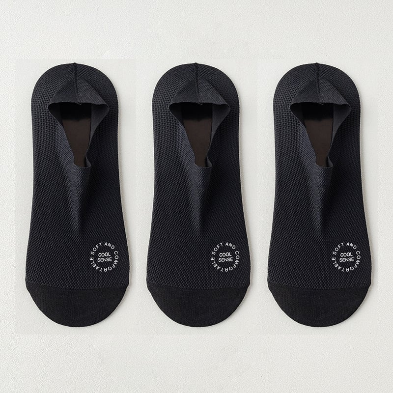🔥 Pakke med 3 par usynlige sokker med sklisikker såle 🧦 – Pustende, lavskåret design med sklisikker og svetteabsorberende egenskaper