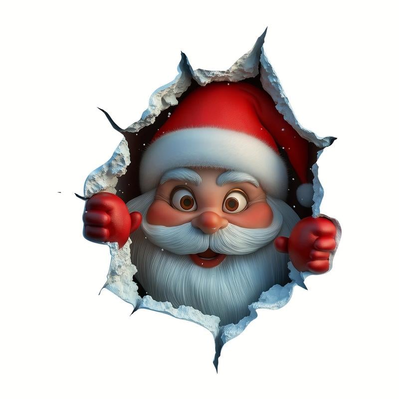 🎄3D-pop-up-klistremerker med julenissen🎅