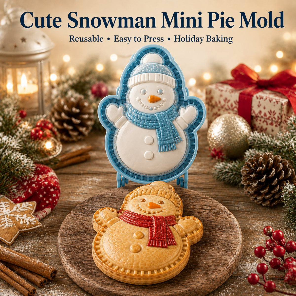 🎄16-delers samling med designede mini-paiformer til jul | Gjenbrukbare, pregede former for å lage detaljerte paier med motiv av julenissen, snømann, reinsdyr, juletre og andre julemotiver 🥧✨