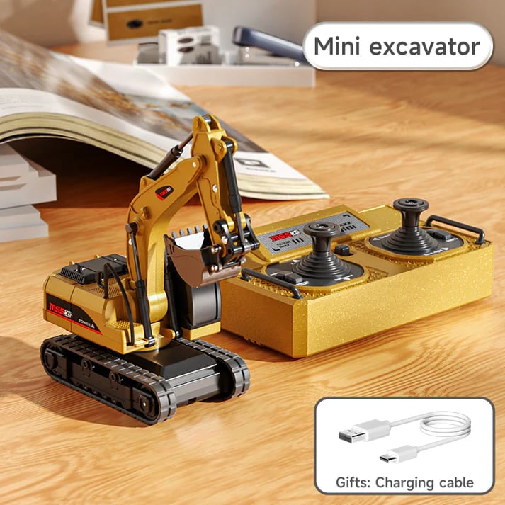 🚜 1:64 Mini fjernstyrt modell av anleggsmaskin laget av høykvalitetslegering