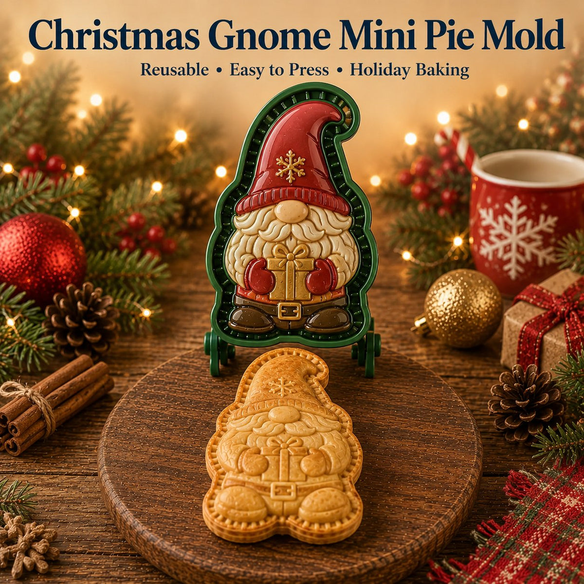 🎄16-delers samling med designede mini-paiformer til jul | Gjenbrukbare, pregede former for å lage detaljerte paier med motiv av julenissen, snømann, reinsdyr, juletre og andre julemotiver 🥧✨