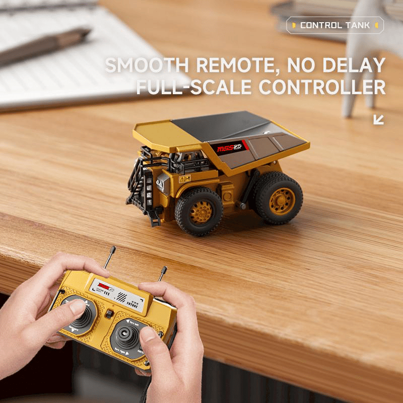 🚜 1:64 Mini fjernstyrt modell av anleggsmaskin laget av høykvalitetslegering