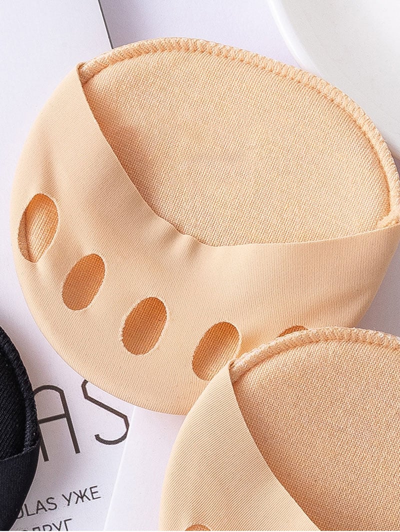 👠✨ Fem-tå forfotputer for kvinner | Støtdempende innleggssåler for høye hæler | Svart/beige