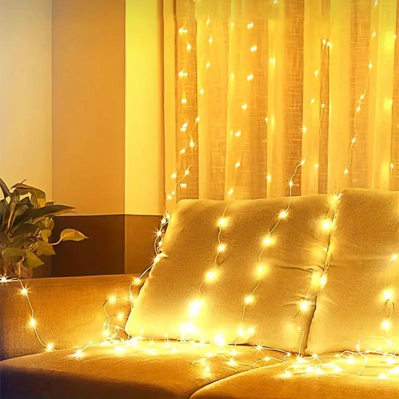 🎁Tidlig julesalg 49 % rabatt🎅LED-lyskjede, USB-drevet LED-lysgardin til gaveinnpakning