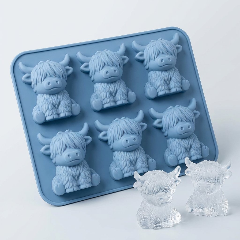 🐮 Mini isbitform av høylandsku – Søt 3D-is til drikke, fester og gaver