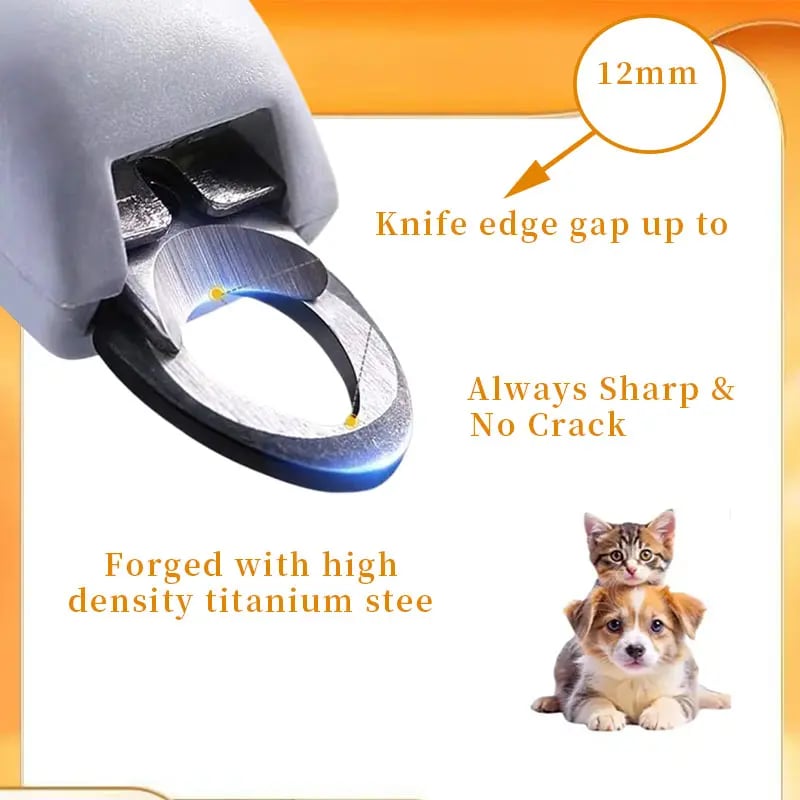 🐾✨ LED-negleklipper for kjæledyr med 5X forstørrelsesglass – sikker og smertefri klipping for katter og hunder! ✨✂️