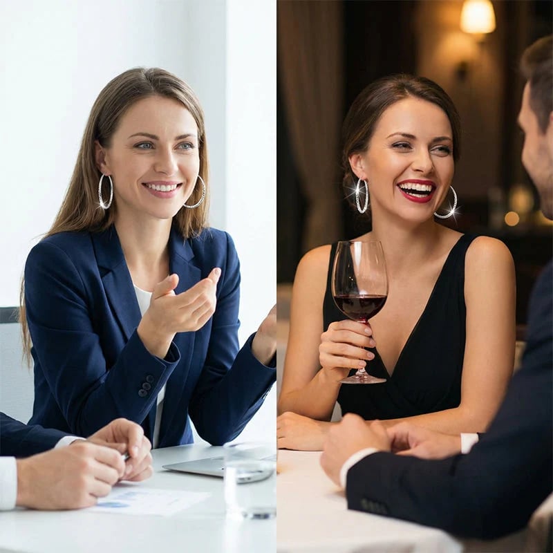 🎉KJØP 1, FÅ 1 GRATIS🎁Diamantslipte hoop-øreringer for kvinner – elegante, glitrende 💎