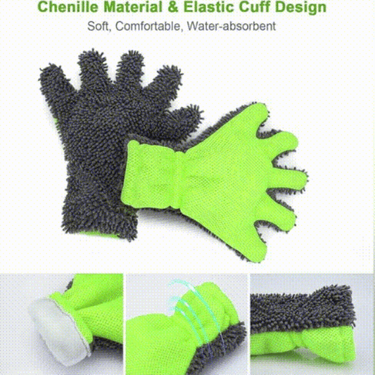 Double-sided five-finger car wash gloves