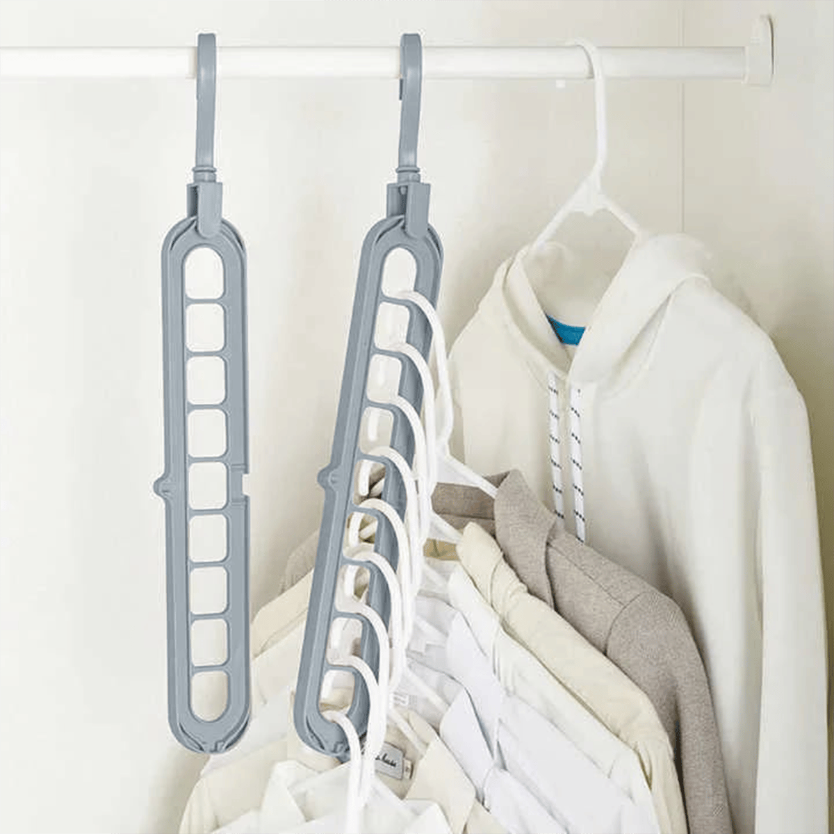 🔥👚 9-i-1 smart kleshenger – Frigjør 85 % av plassen i skapet ditt!