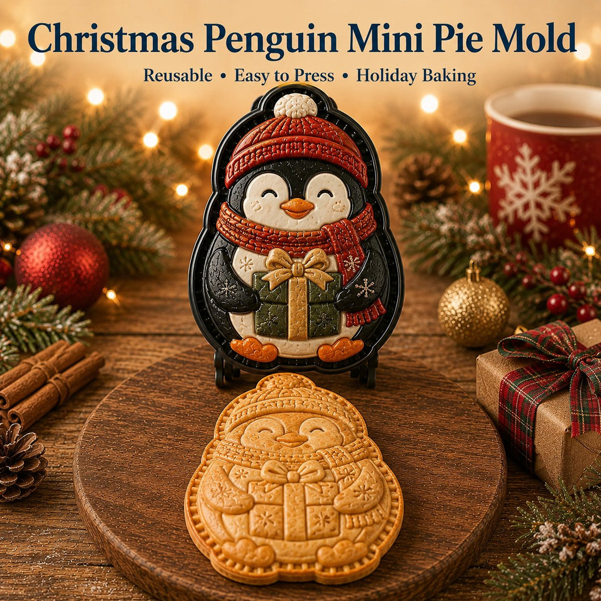 🎄16-delers samling med designede mini-paiformer til jul | Gjenbrukbare, pregede former for å lage detaljerte paier med motiv av julenissen, snømann, reinsdyr, juletre og andre julemotiver 🥧✨